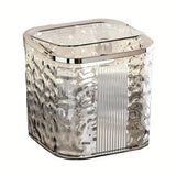 Desktop Mini Trash Can Small Waste Bin Storage Bucket for Office Kitchen Home - Grey-L - Low Angle
