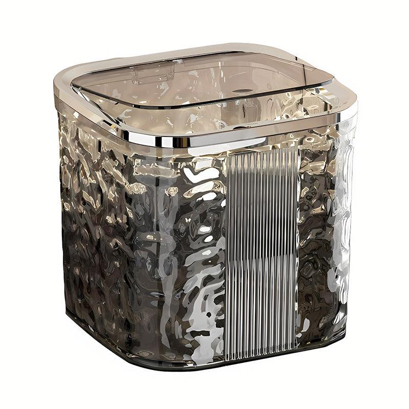 Desktop Mini Trash Can Small Waste Bin Storage Bucket for Office Kitchen Home - Grey-L