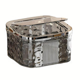Desktop Mini Trash Can Small Waste Bin Storage Bucket for Office Kitchen Home - Grey-S - Close-Up Angle