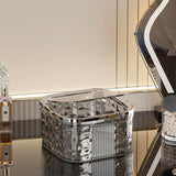 Desktop Mini Trash Can Small Waste Bin Storage Bucket for Office Kitchen Home - White-S - Top-Down View