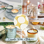 100 /200 Pcs Heat-Resistant Double-Sided Candle Wick Stickers for DIY Making