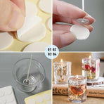 100 /200 Pcs Heat-Resistant Double-Sided Candle Wick Stickers for DIY Making