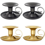 2pcs European Iron Candle Holders for Candlelight Dinner Decorative Lighting - Gold