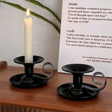 2pcs European Iron Candle Holders for Candlelight Dinner Decorative Lighting - Gold - Top-Down View