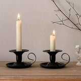 2pcs European Iron Candle Holders for Candlelight Dinner Decorative Lighting - Gold - 45-Degree Angle