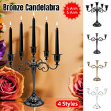 3/5 Arms Alloy Candle Holder Stand Candlesticks Candelabra Wedding Home Decor - 3-Bronze