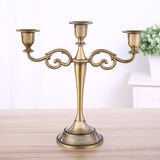 3/5 Arms Alloy Candle Holder Stand Candlesticks Candelabra Wedding Home Decor - 3-Bronze - 45-Degree Angle