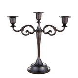 3/5 Arms Alloy Candle Holder Stand Candlesticks Candelabra Wedding Home Decor - 3-Bronze - Low Angle