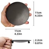 4pcs Iron Plate Candle Holder Aroma Base Tray for Decorative Candle Stand Set - Black - Side View