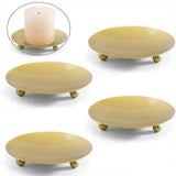 4pcs Iron Plate Candle Holder Aroma Base Tray for Decorative Candle Stand Set - Black