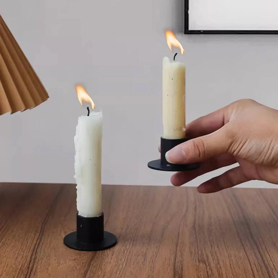 Iron Candle Holder Round Taper Candlestick Holder For Table Centerpiece Decor