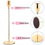 Set of 3 Decorative Candlestick Holder Candle Stand for Wedding / Dinner / Party - French Gold - Rear View