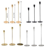 Set of 3 Decorative Candlestick Holder Candle Stand for Wedding / Dinner / Party - French Gold - Side View