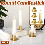 4pc Retro Metal Candle Holder Set Iron Rustproof Home Wedding Table