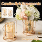 Wrought Iron Candle Holder Romantic Candlestick Ornament Dinner Table Decor Prop - L