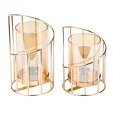 Wrought Iron Candle Holder Romantic Candlestick Ornament Dinner Table Decor Prop - L - Front View