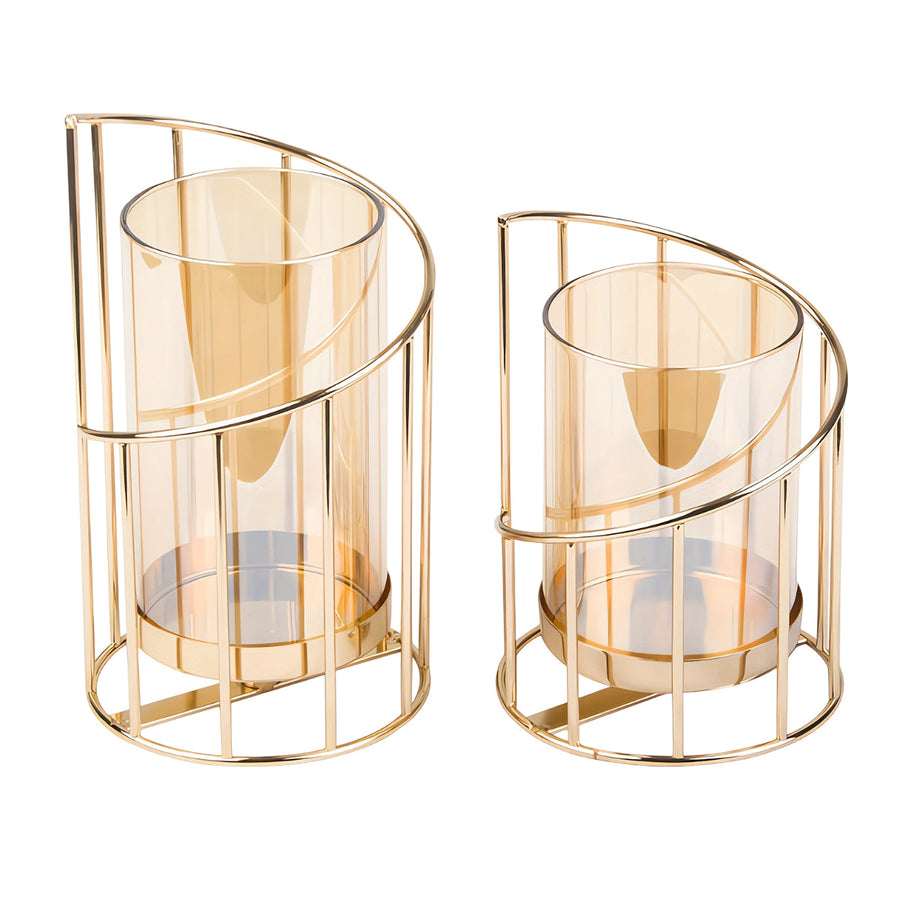 Wrought Iron Candle Holder Romantic Candlestick Ornament Dinner Table Decor Prop - L