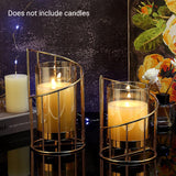 Wrought Iron Candle Holder Romantic Candlestick Ornament Dinner Table Decor Prop - L - Top-Down View