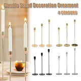 Set of 3 Decorative Candlestick Holder Candle Stand for Wedding / Dinner / Party - Gold - Front View