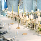Set of 3 Decorative Candlestick Holder Candle Stand for Wedding / Dinner / Party - Gold - Close-Up Angle