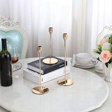 Set of 3 Decorative Candlestick Holder Candle Stand for Wedding / Dinner / Party - Gold - Low Angle