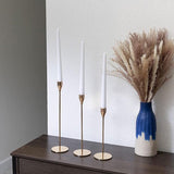Set of 3 Decorative Candlestick Holder Candle Stand for Wedding / Dinner / Party - Gold - Extra Image