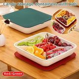 Plastic Fruit Plate Candy Box Dried Fruit Storage Box Snacks Nuts Tray Holder - Green