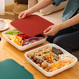 Plastic Fruit Plate Candy Box Dried Fruit Storage Box Snacks Nuts Tray Holder - Green - Top-Down View