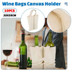 10PCS Double Bottle Wine Canvas Gift Bags with Handles for Party