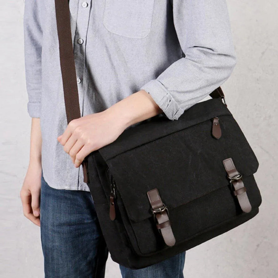 Canvas Messenger Shoulder Bag Large Capacity Crossbody Travel Work Handbag