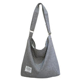 Womens Large Canvas Handbag Ladies Travel Messenger Shoulder Bag Hobo Tote Purse - White - Low Angle