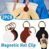 2PCS Hat Clip Holder with Buckle for Backpack Portable Hanging Hook for Hat Storage - White