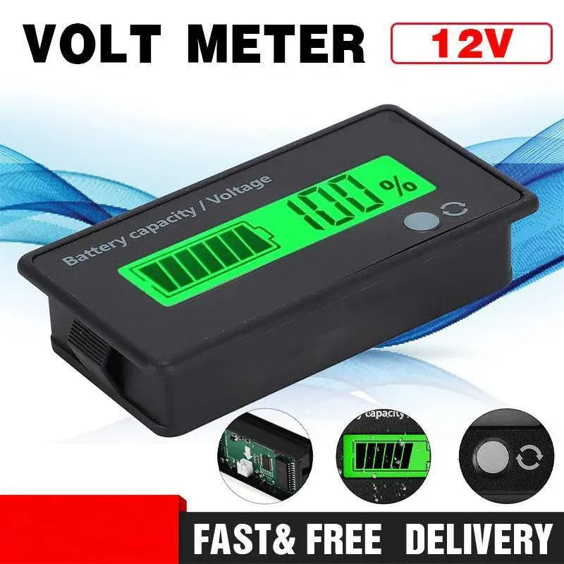 Lcd 12V-48V Battery Capacity Indicator Voltage Voltmeter Monitor Meter Caravan