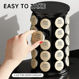 Coffee Pod Carousel Organiser 40 Capacity Rotating for Coffee Bar - Rear View