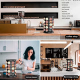 Coffee Pod Carousel Organiser 40 Capacity Rotating for Coffee Bar - Low Angle