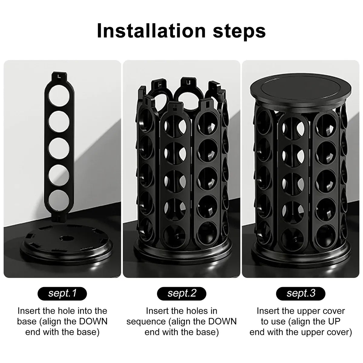 Coffee Pod Carousel Organiser 40 Capacity Rotating for Coffee Bar