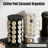 Coffee Pod Carousel Organiser 40 Capacity Rotating for Coffee Bar - Front View