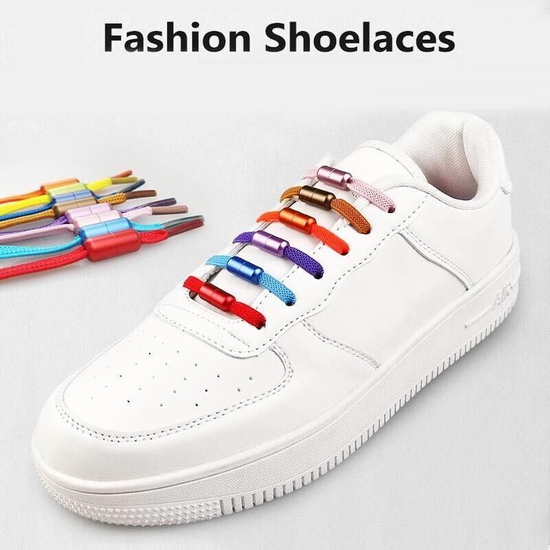 No Tie Locked Elastic Shoelace Shoe Lace Lazy Laces Sports Sneakers - Green