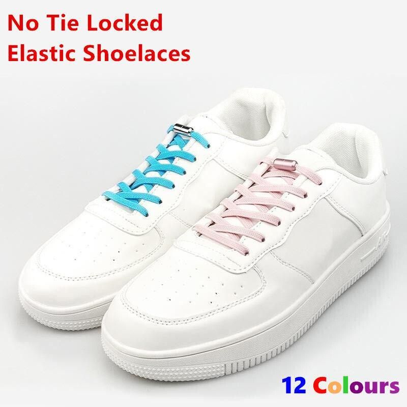No Tie Locked Elastic Shoelace Shoe Lace Lazy Laces Sports Sneakers - Green