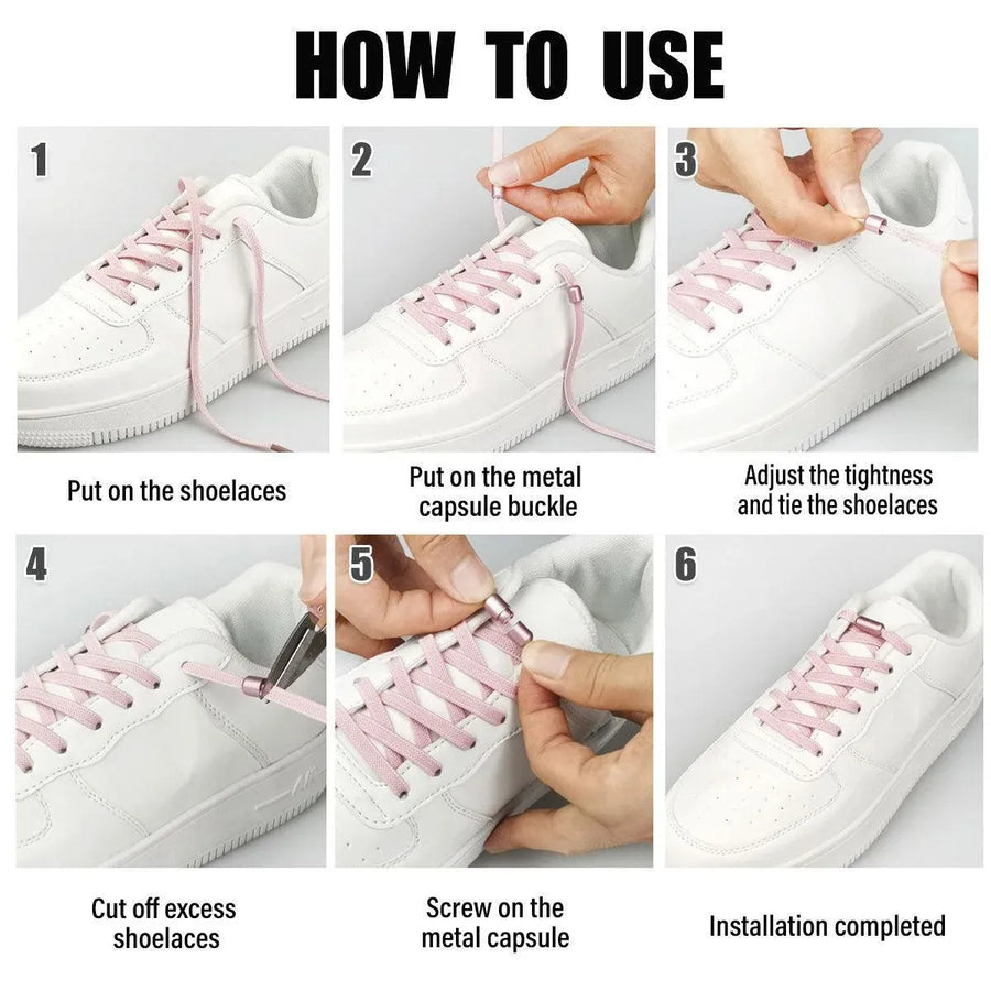 No Tie Locked Elastic Shoelace Shoe Lace Lazy Laces Sports Sneakers - Green