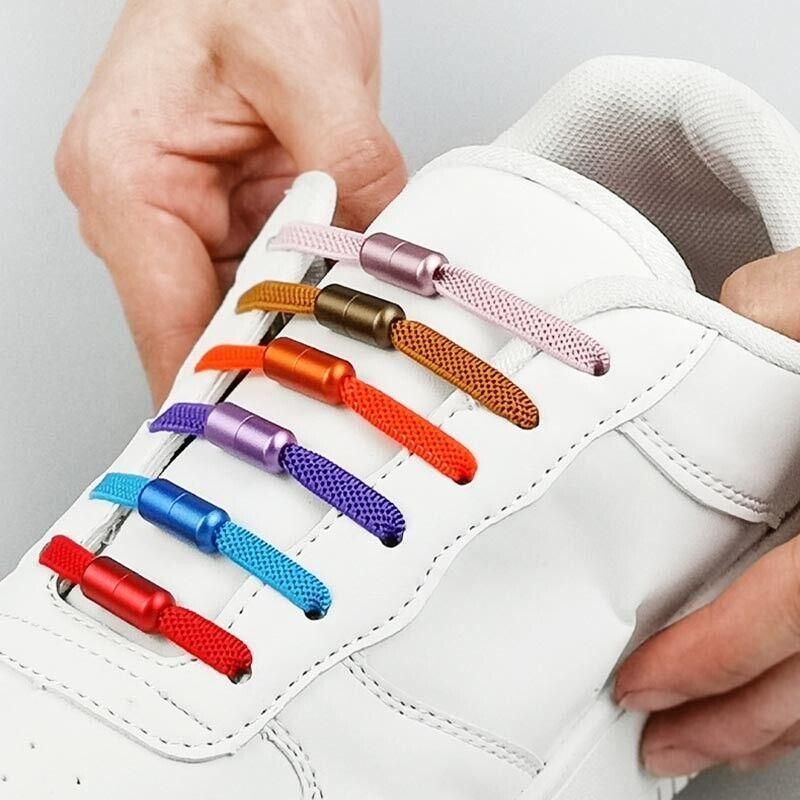 No Tie Locked Elastic Shoelace Shoe Lace Lazy Laces Sports Sneakers - Green