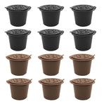 6PCS Reusable Coffee Capsule Coffee Filter Food Grade Fit Most Coffee Machines - Brown