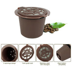 6PCS Reusable Coffee Capsule Coffee Filter Food Grade Fit Most Coffee Machines - Brown