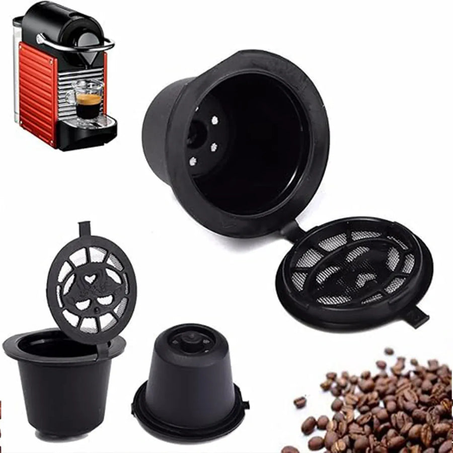 6PCS Reusable Coffee Capsule Coffee Filter Food Grade Fit Most Coffee Machines - Brown