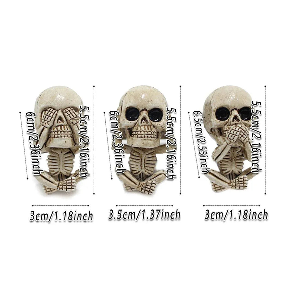 3pcs Ghost Head Car Decoration Accessories Halloween Ornament Vehicle Interior