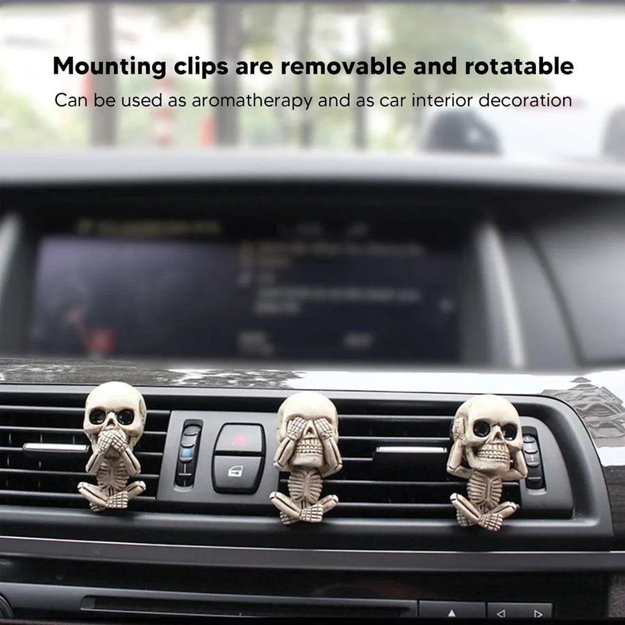 3pcs Ghost Head Car Decoration Accessories Halloween Ornament Vehicle Interior