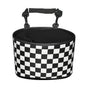 Hanging Backseat Storage Organiser Box for Car Rubbish and Essentials - Black and white