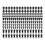 190PCS Plastic Car Fastener 6 Sizes for Auto Body Fender Bumper Trim Accessories
