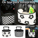 Hanging Backseat Storage Organiser Box for Car Rubbish and Essentials - Flower