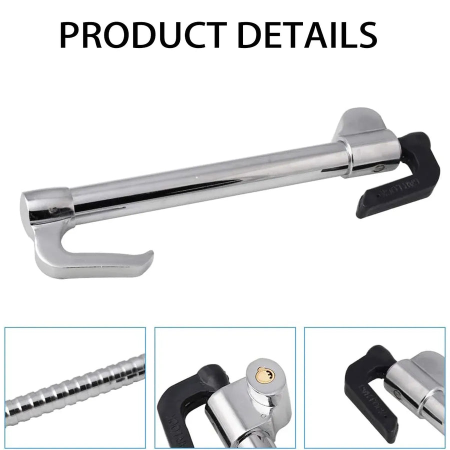 Car Hyperbolic Lock Core Extendable Double Hook Steering Wheel Lock Anti Theft
